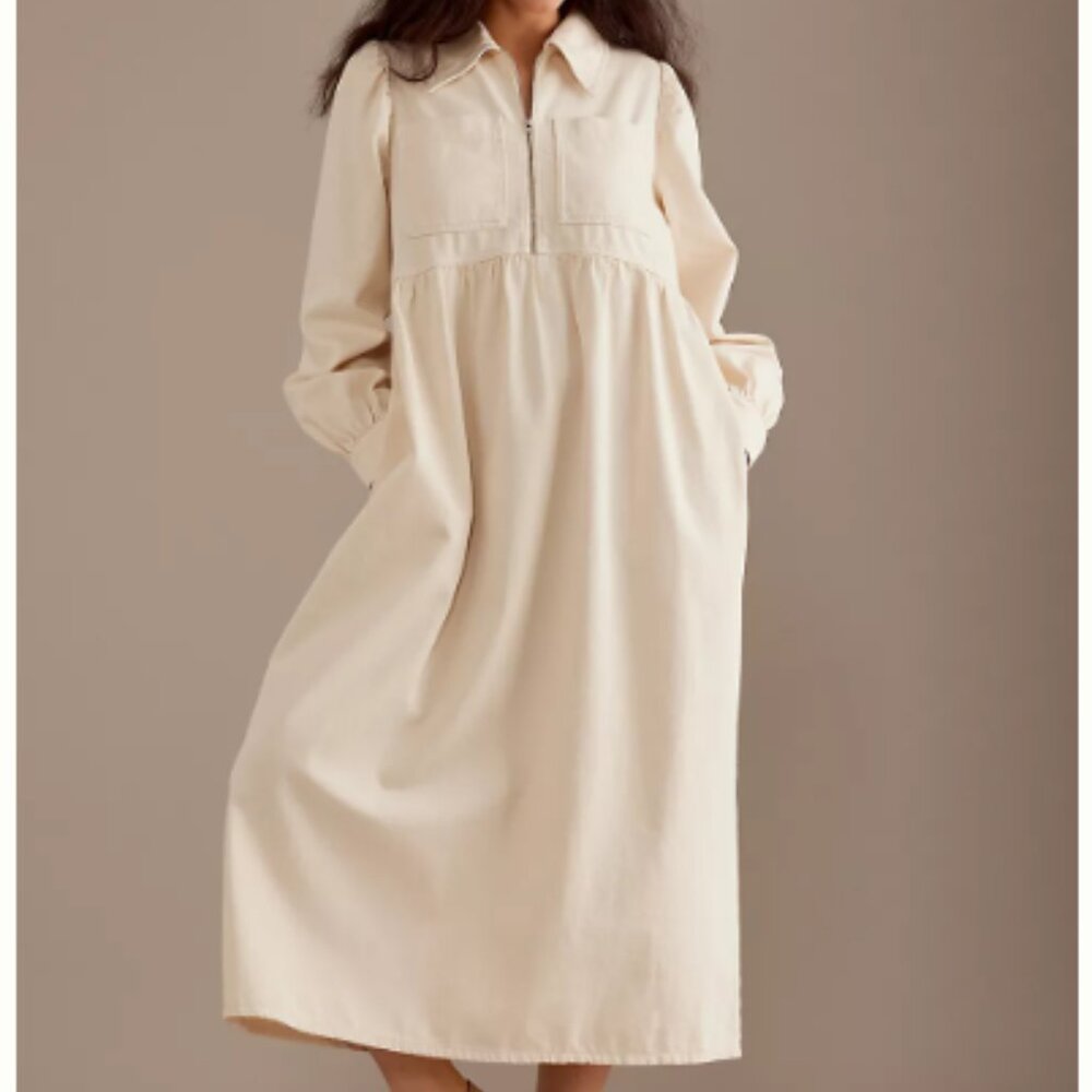 Anthropologie ALIGNE Gabriella Denim Long-Sleeve Midi Dress NWOT
